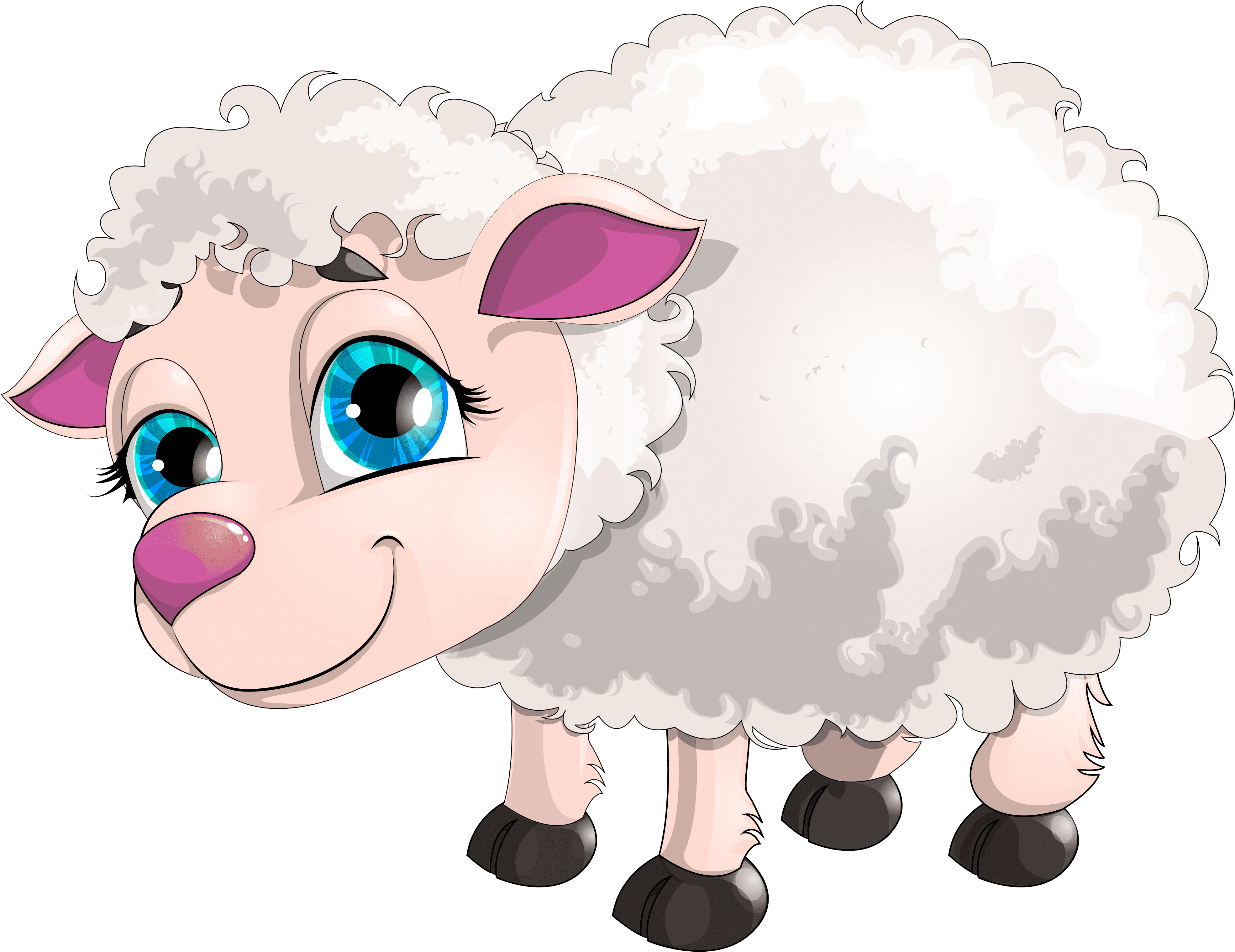 Cute Cartoon Sheep PNG