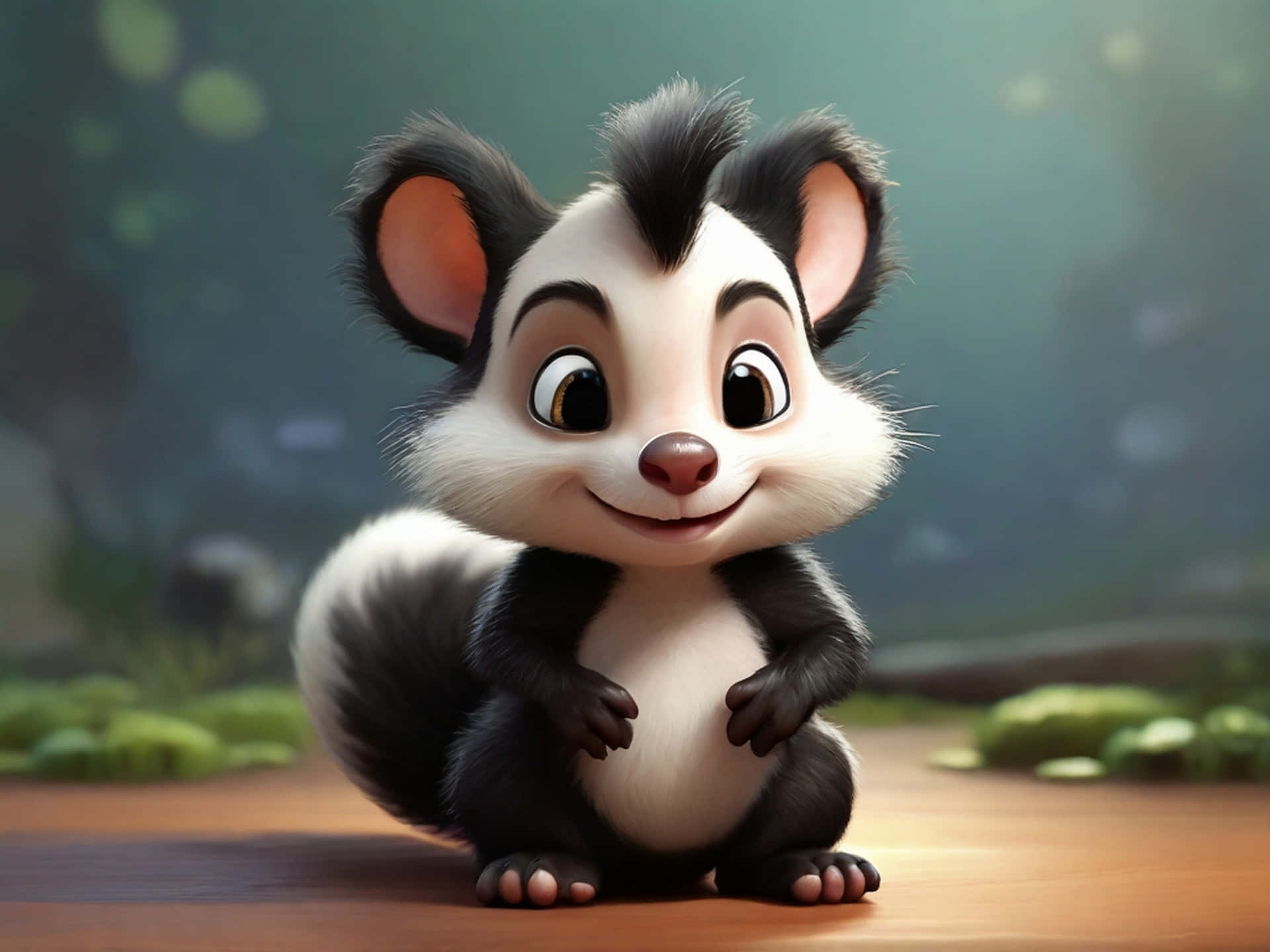 Cute Cartoon Skunk Wallpaper