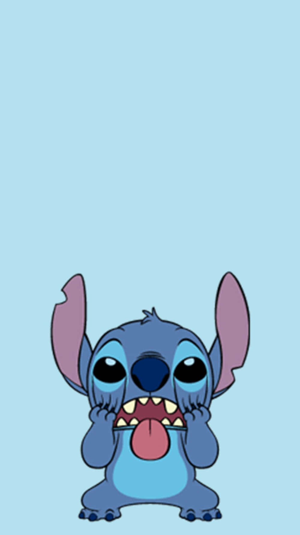 Cute Cartoon Stitch Blue Background Wallpaper