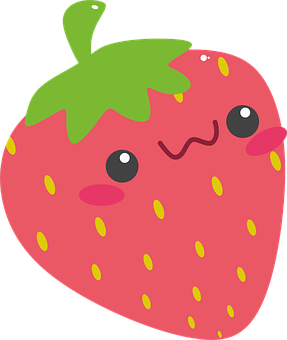 Cute Cartoon Strawberry PNG