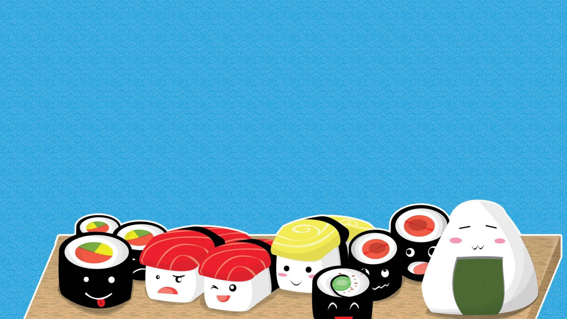 Cute Cartoon Sushi Wallpaper