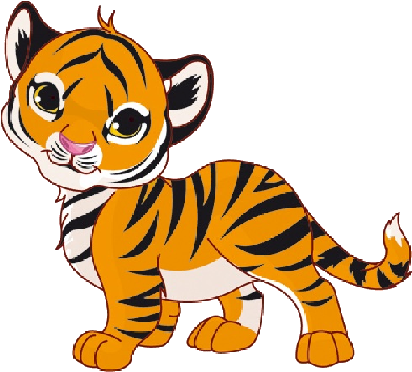 Cute Cartoon Tiger Cub PNG