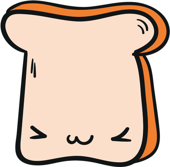 Cute Cartoon Toast Character PNG