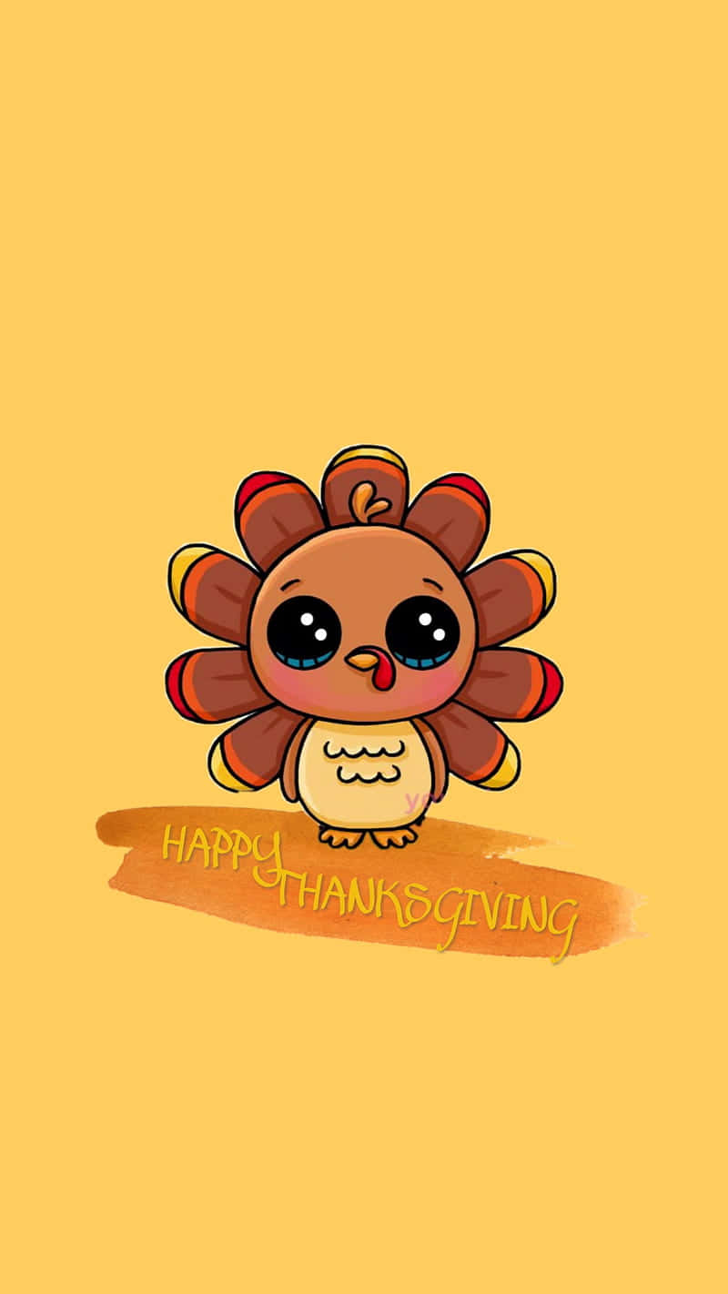 Cute Cartoon Turkey Thanksgiving Wallpaper Wallpaper