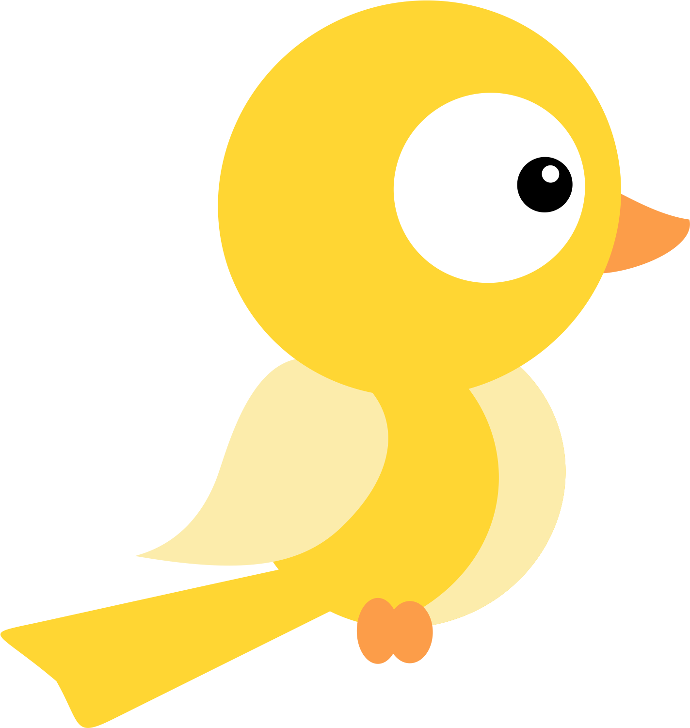 Cute Cartoon Yellow Bird PNG