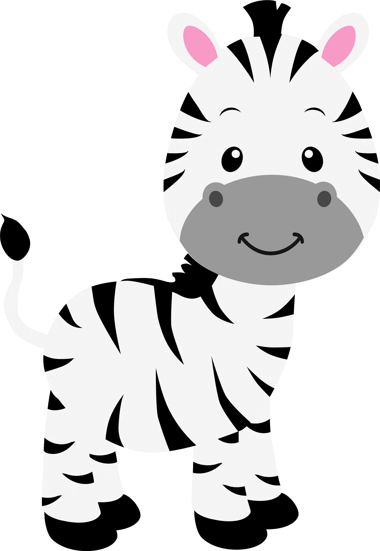 Cute Cartoon Zebra PNG