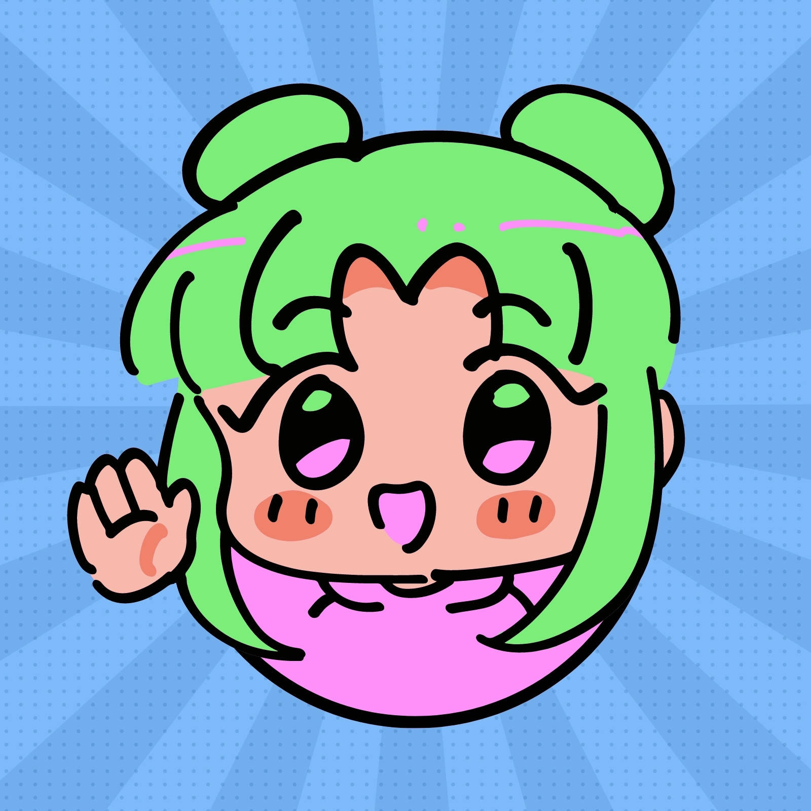 Cute Cartoony Girl Gamer Logo Background