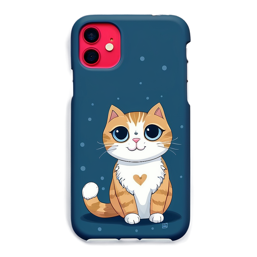 Cute Cat Illustration Phone Case Png 06122024 PNG