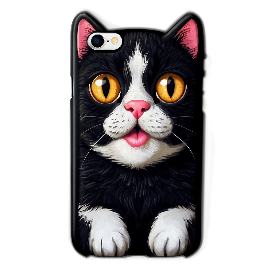 Cute Cat Illustration Phone Case Png Rnd PNG
