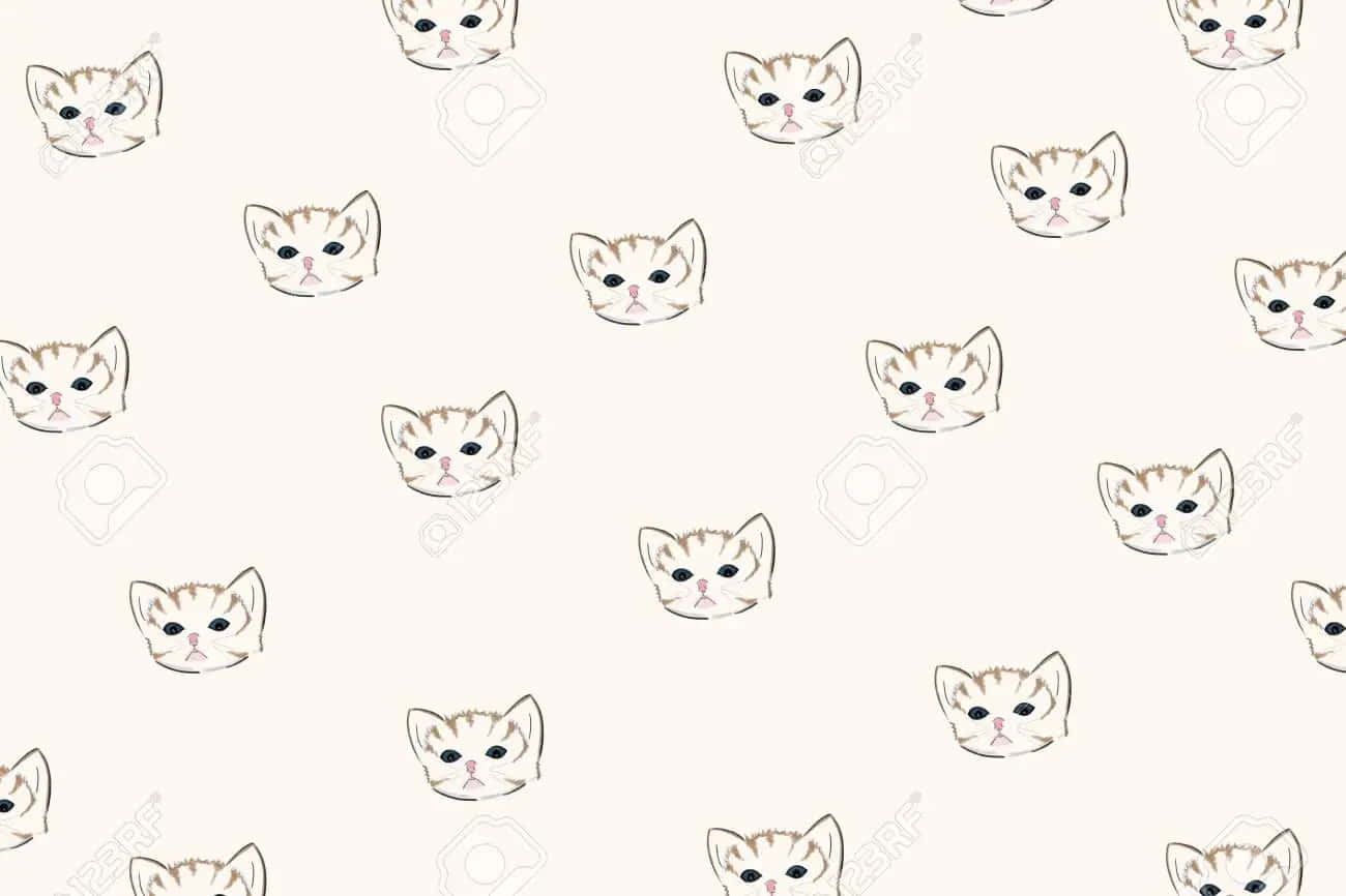 Super Cute Cat Pattern Wallpaper