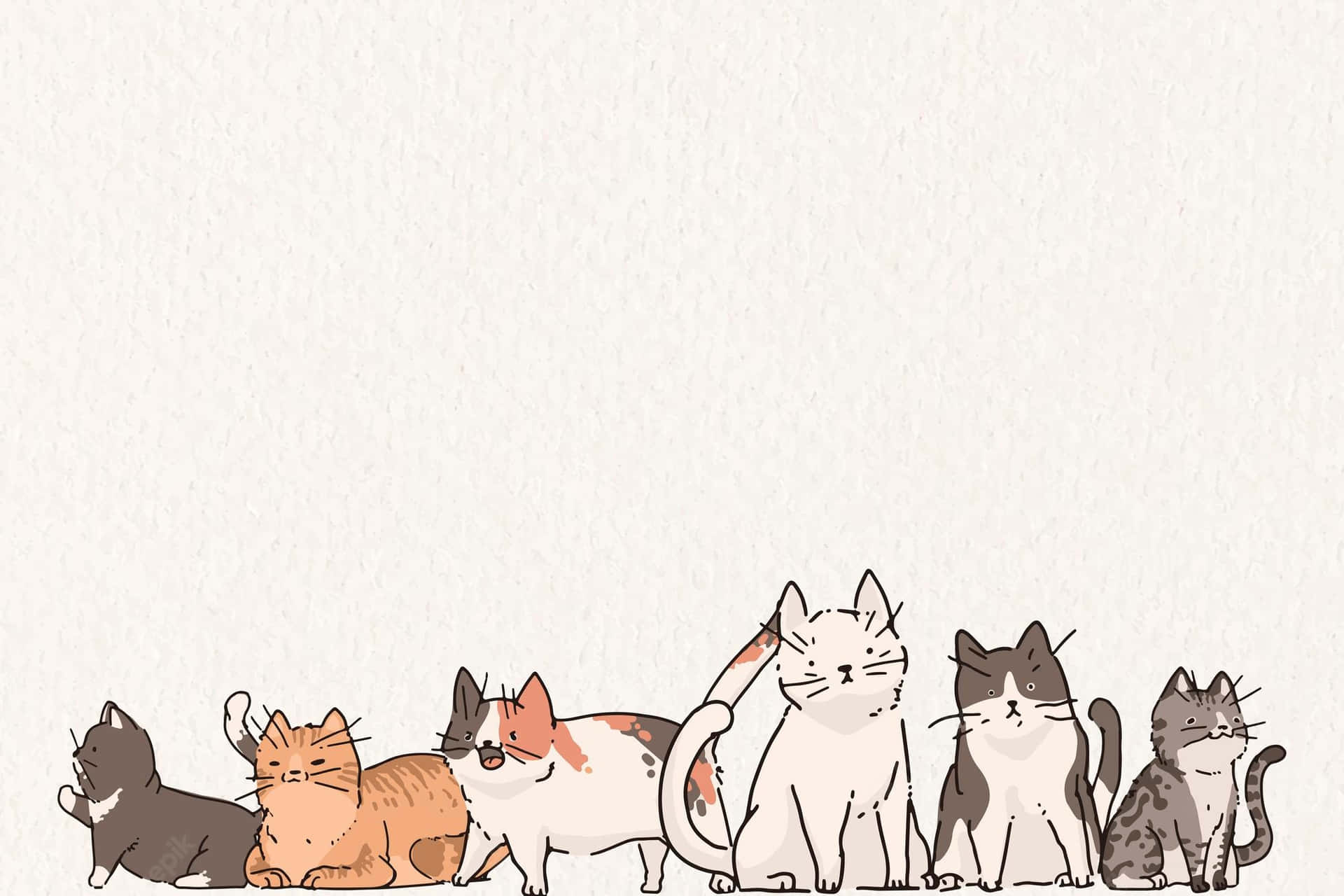 Adorable Cat Pattern Wallpaper