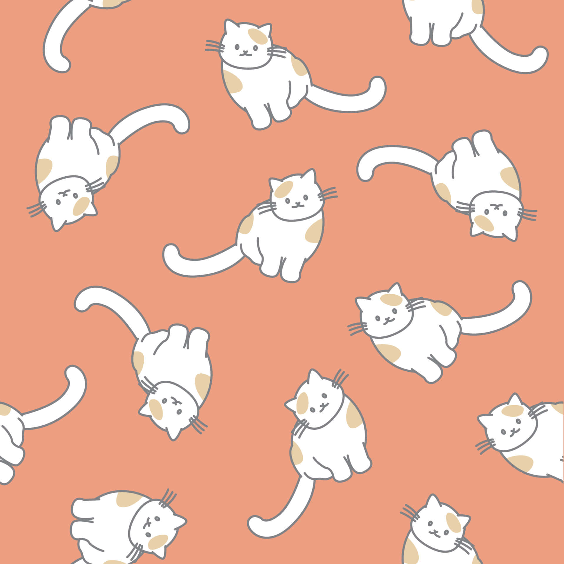 Sådan en sød og unik mønster af katte! Wallpaper
