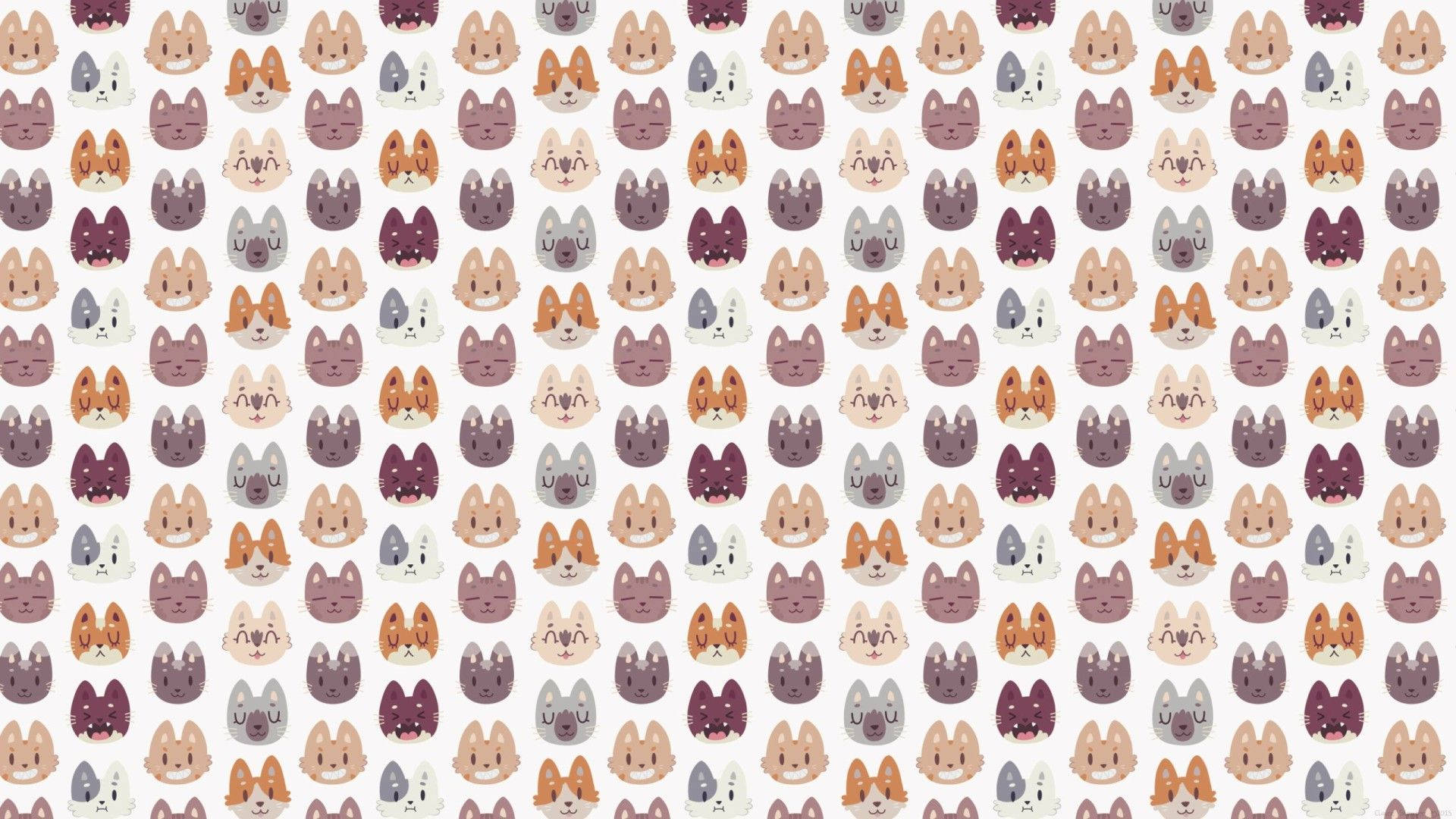 Cute Cat Pattern Laptop Background