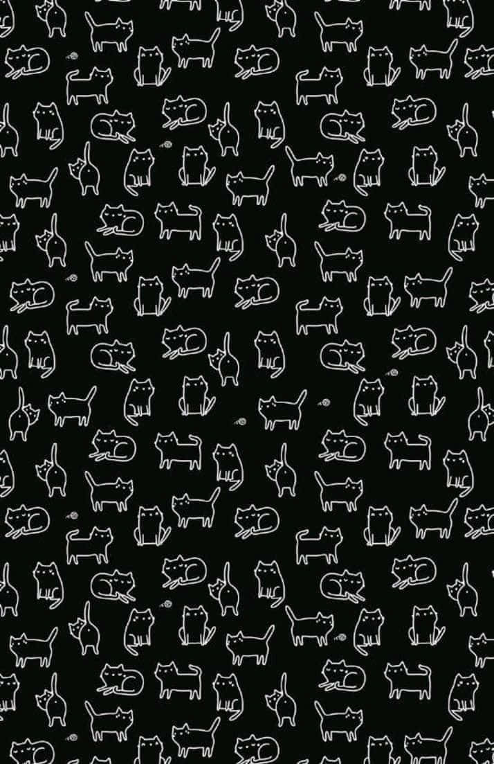 Adorable Cat Pattern Background Wallpaper
