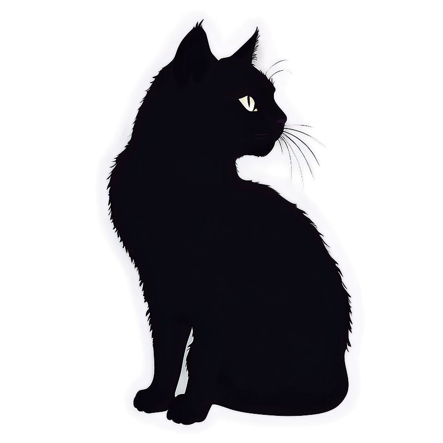 Cute Cat Silhouette Vector Png Svj PNG