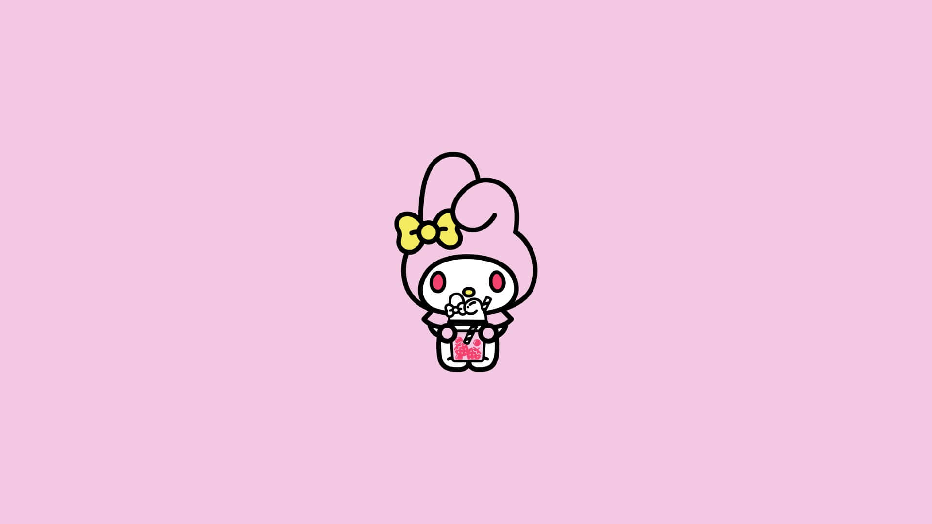 Cute Character Pink Background Wallpaper Wallpaper