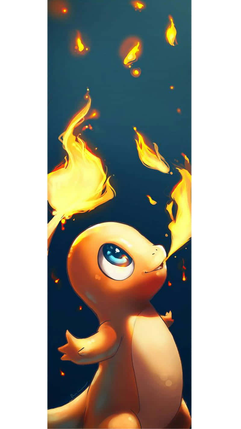 Image  Cute Charmander with Flames Wallpaper