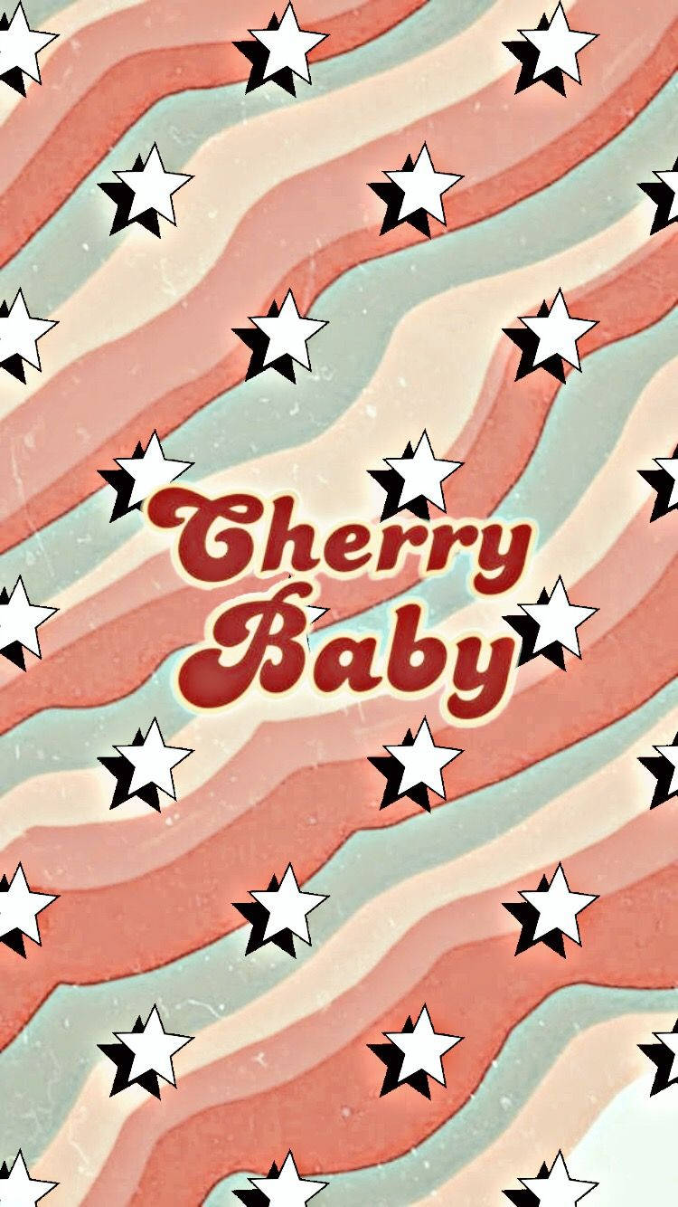 Cherry Baby - A Striped Pattern With Stars Wallpaper