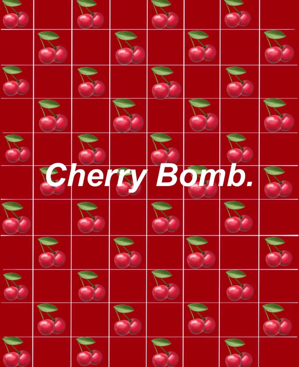 Cute Cherry Bomb Typography Wallpaper