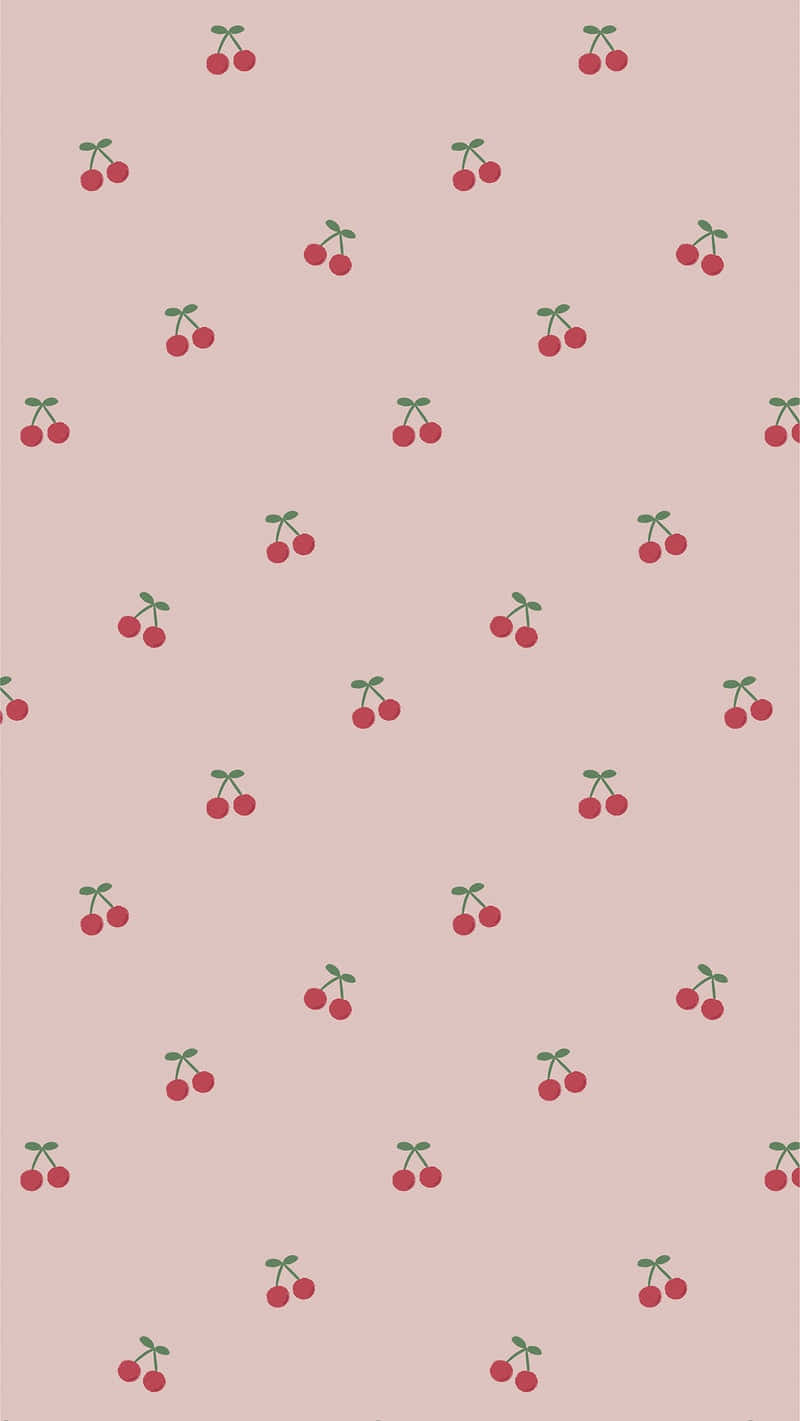 Cute Cherry Illustration In Tiny Detail Wallpaper