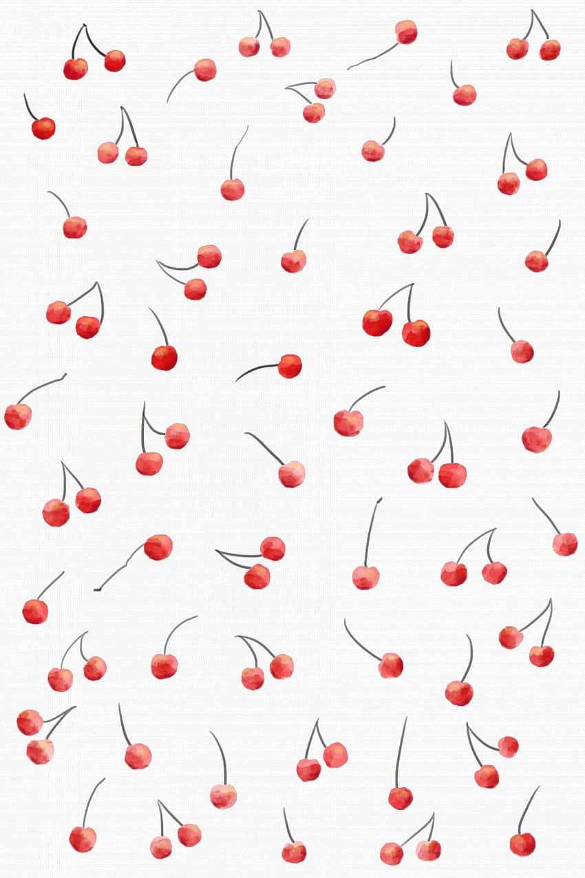 Sød kirsebær Vandfarve Kunst Wallpaper