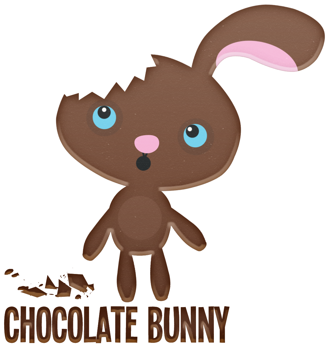Cute Chocolate Bunny Illustration PNG