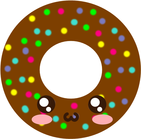 Cute Chocolate Sprinkle Doughnut Cartoon.png PNG