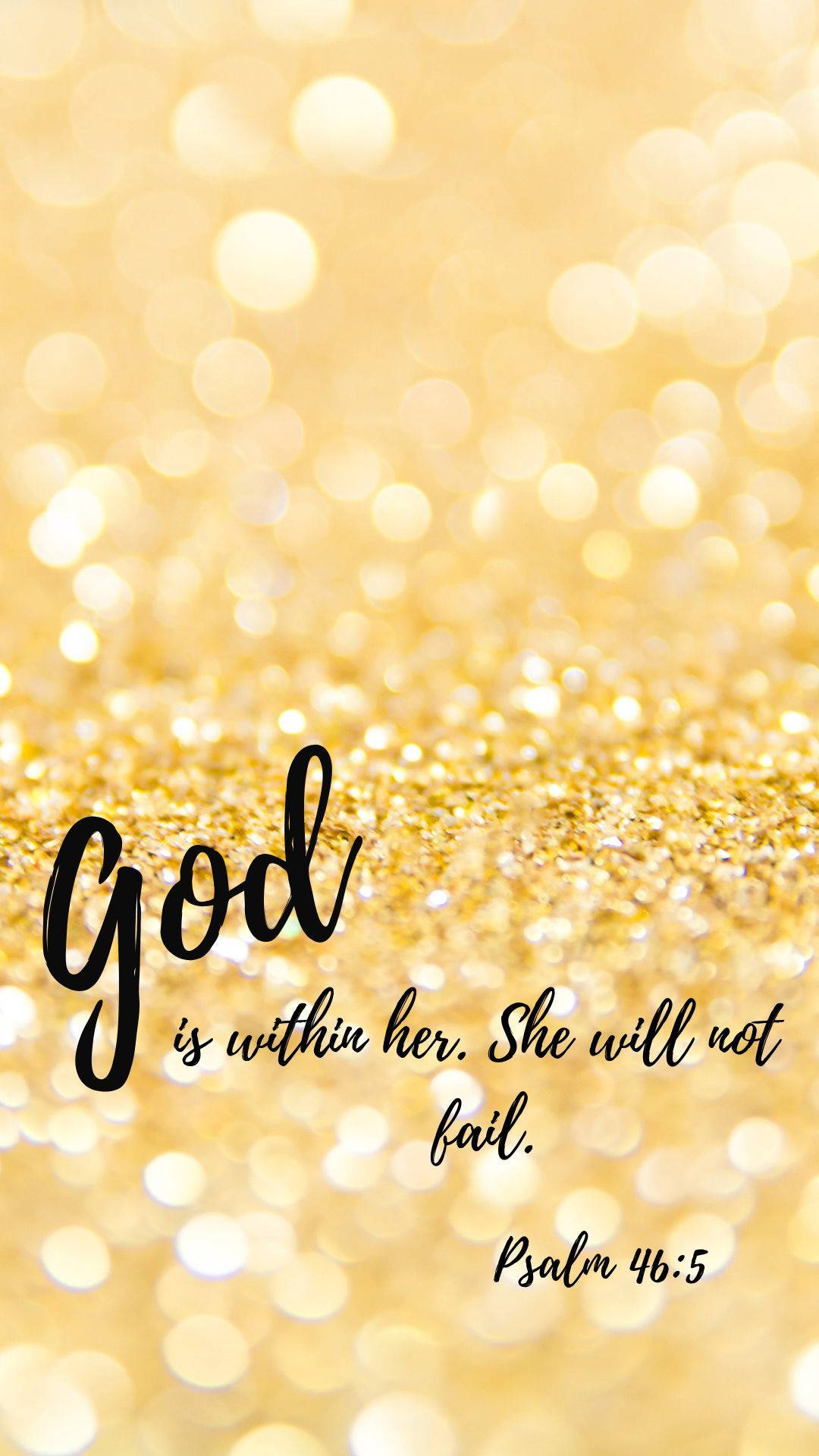 Cute Sparkling Gold Christian God Is Within Her Wallpaper