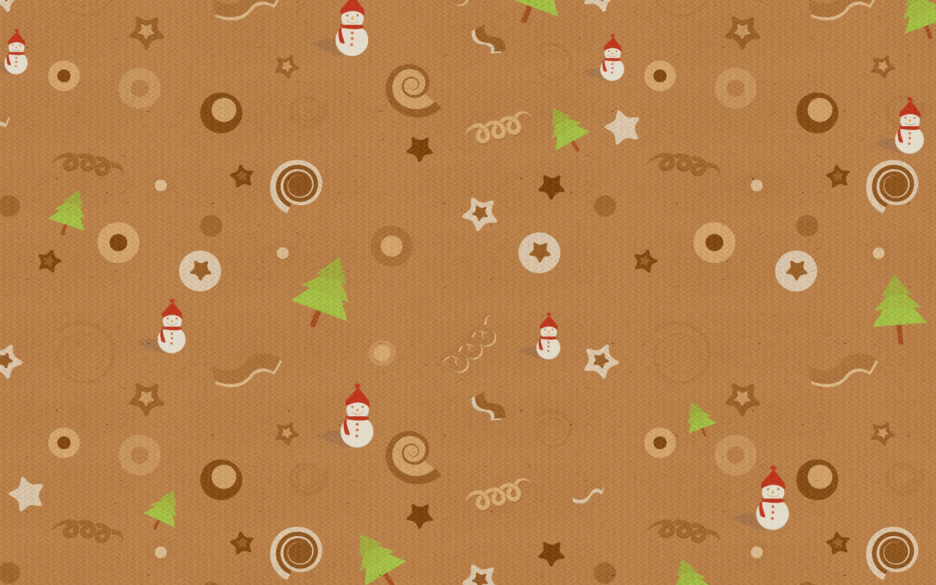 A Christmas Pattern With Stars And Snowmen