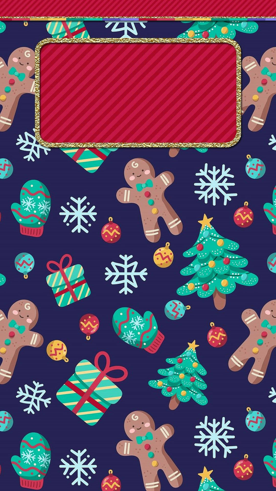 Cute Christmas Gingerbread Man Pattern Wallpaper