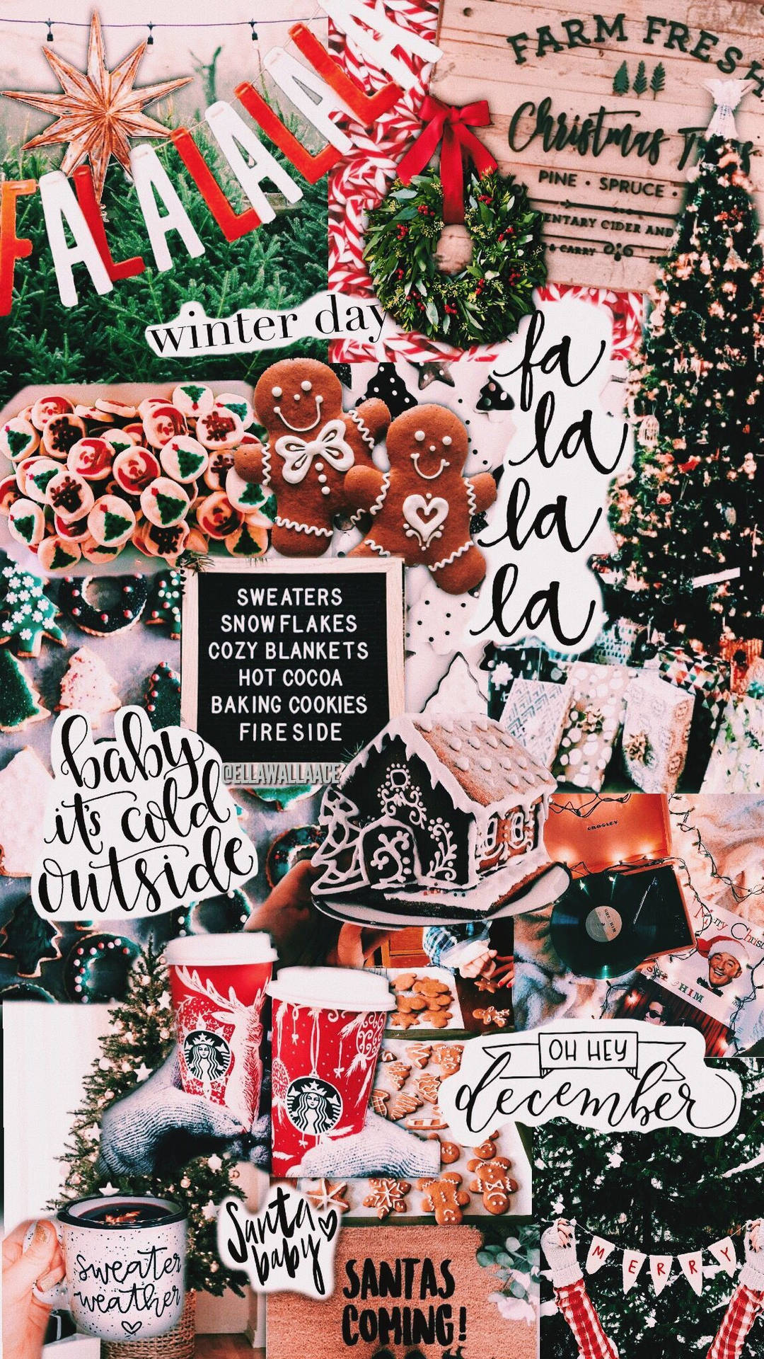 Sød juleferie Collage Wallpaper
