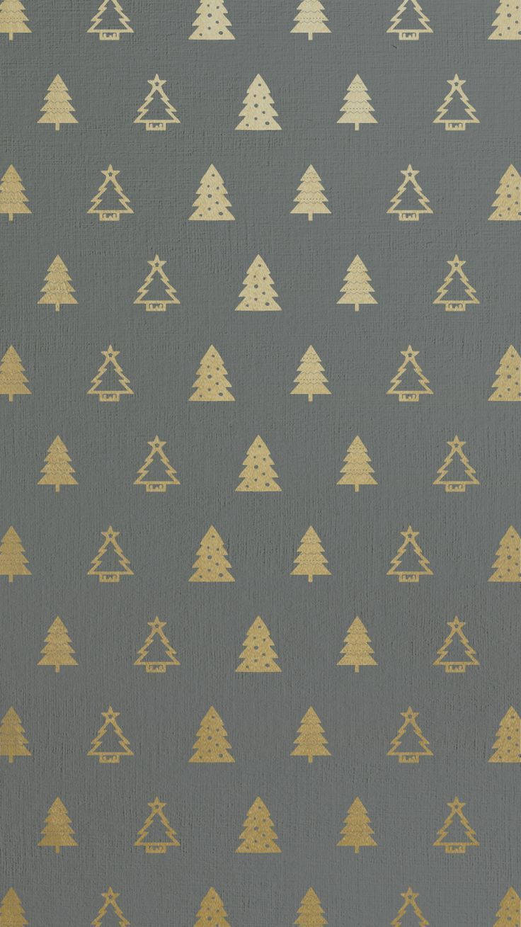 Sød jule iPhone Guld Træer Tapet Wallpaper