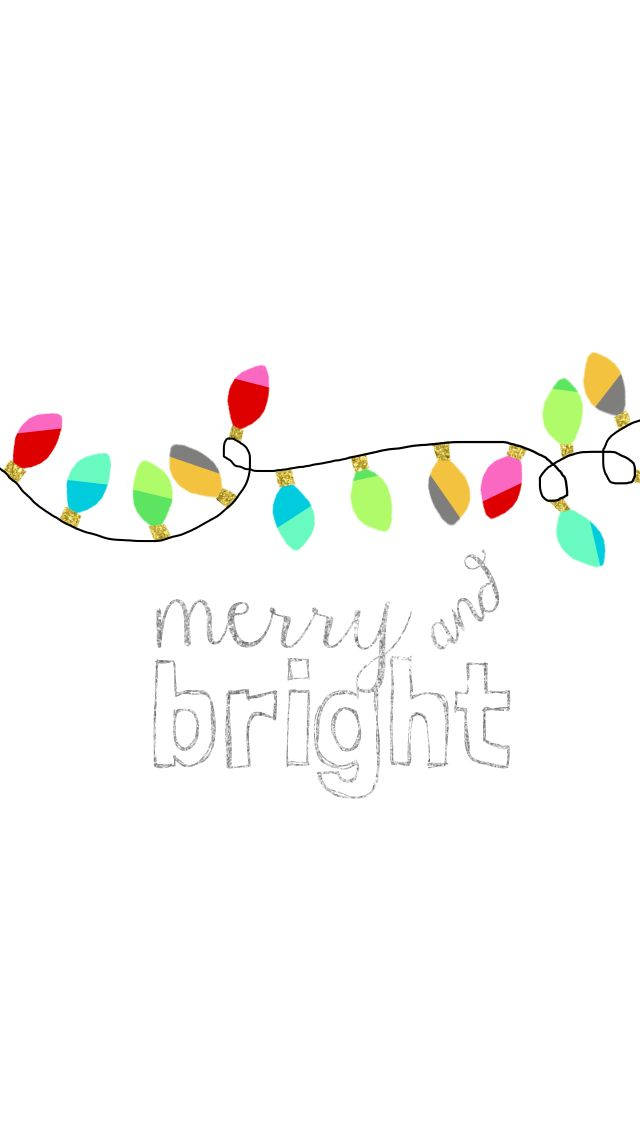 Sød jul iPhone Merry And Bright tapet Wallpaper