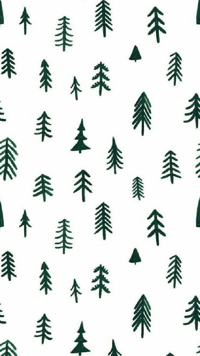Sød jule iPhone Pines Kviste Tapet Wallpaper