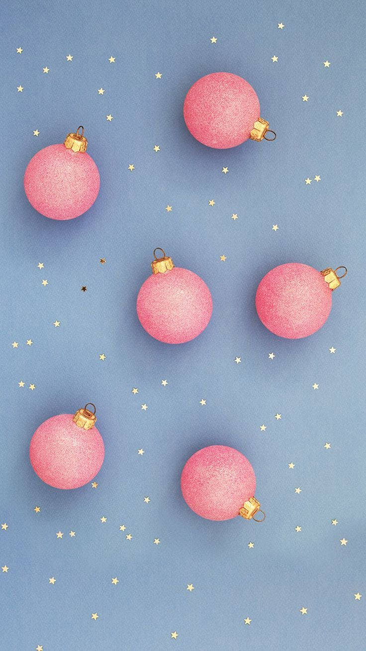 Sødt jule iPhone Pink Bolde Tapet Wallpaper