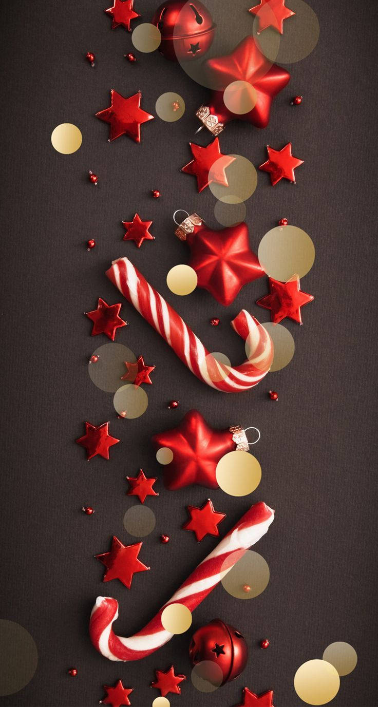 Søde jule iPhone-røde stjerner Tapet Wallpaper