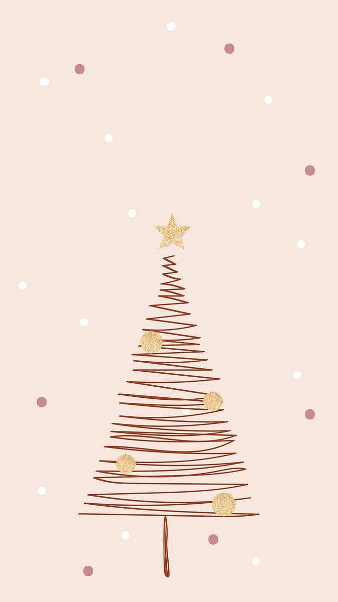 Sød jul iPhone Træ Scribble Wallpaper