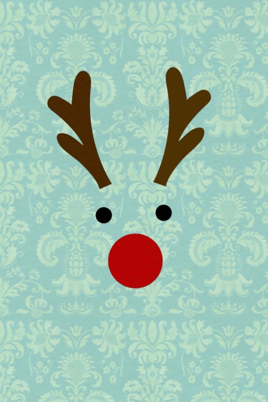 Cute Christmas Phone Red Nose Reindeer Wallpaper