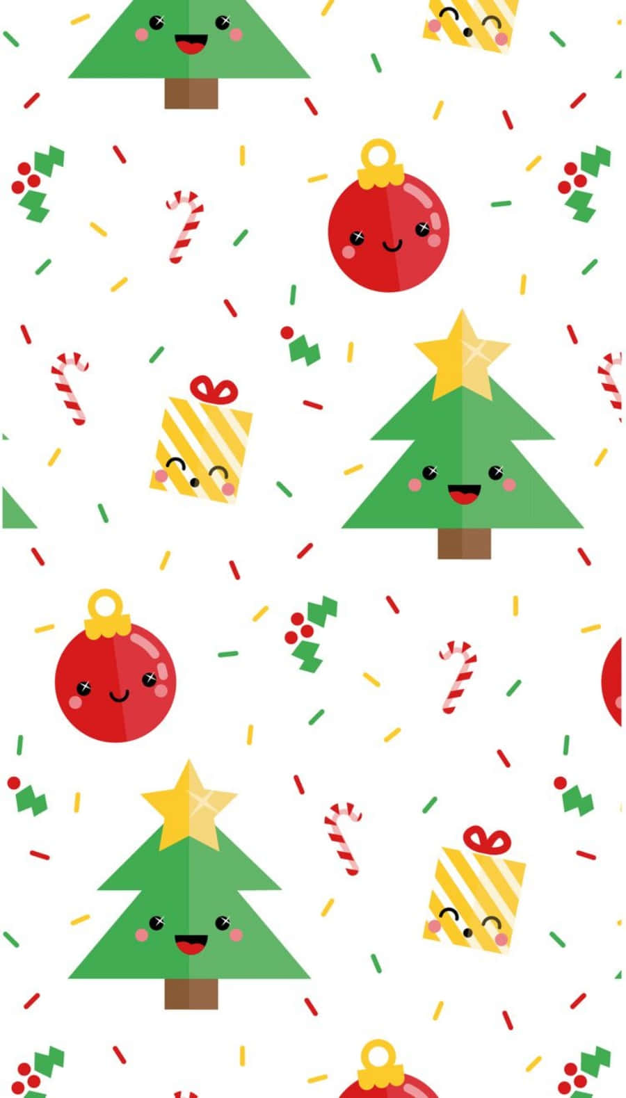 Cute Christmas Phone Pattern Design Wallpaper