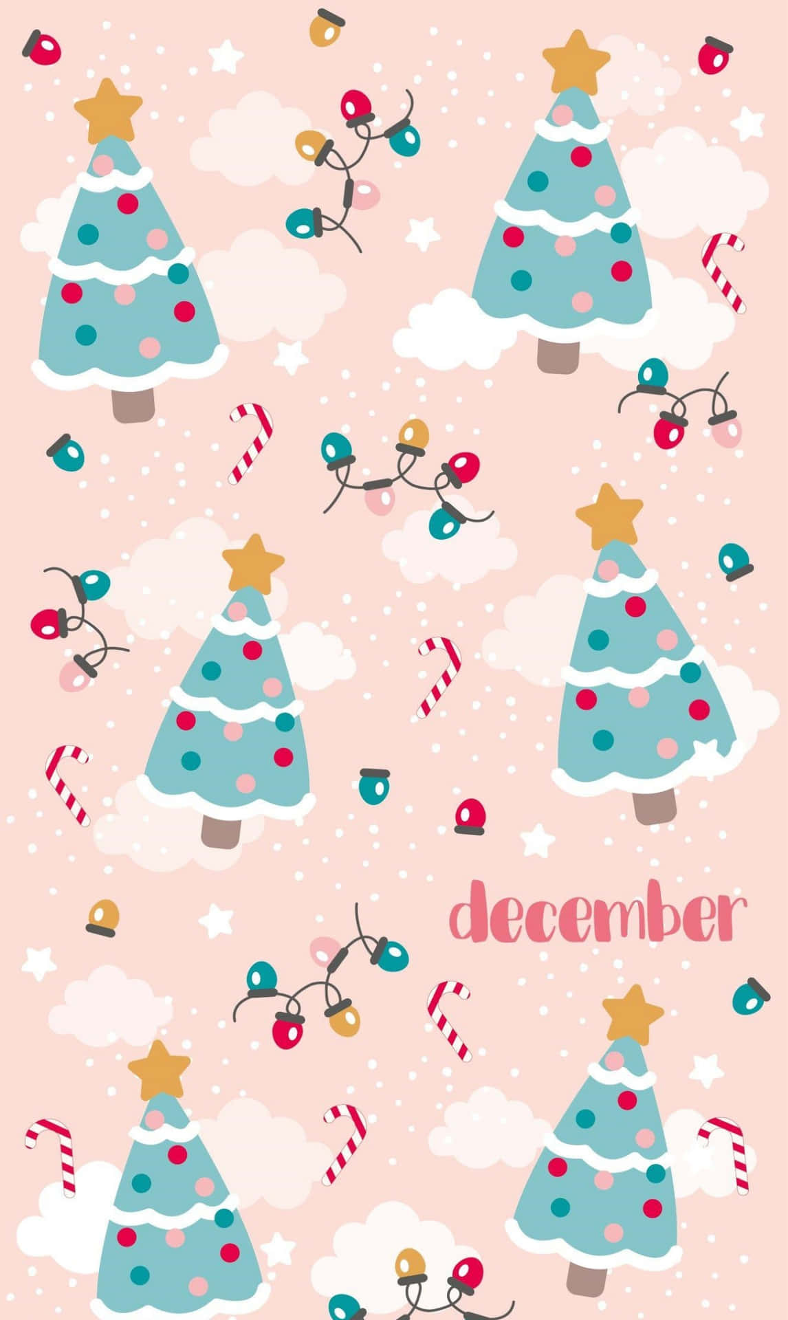 Image  A festive phone decorated with holiday decorations. Wallpaper