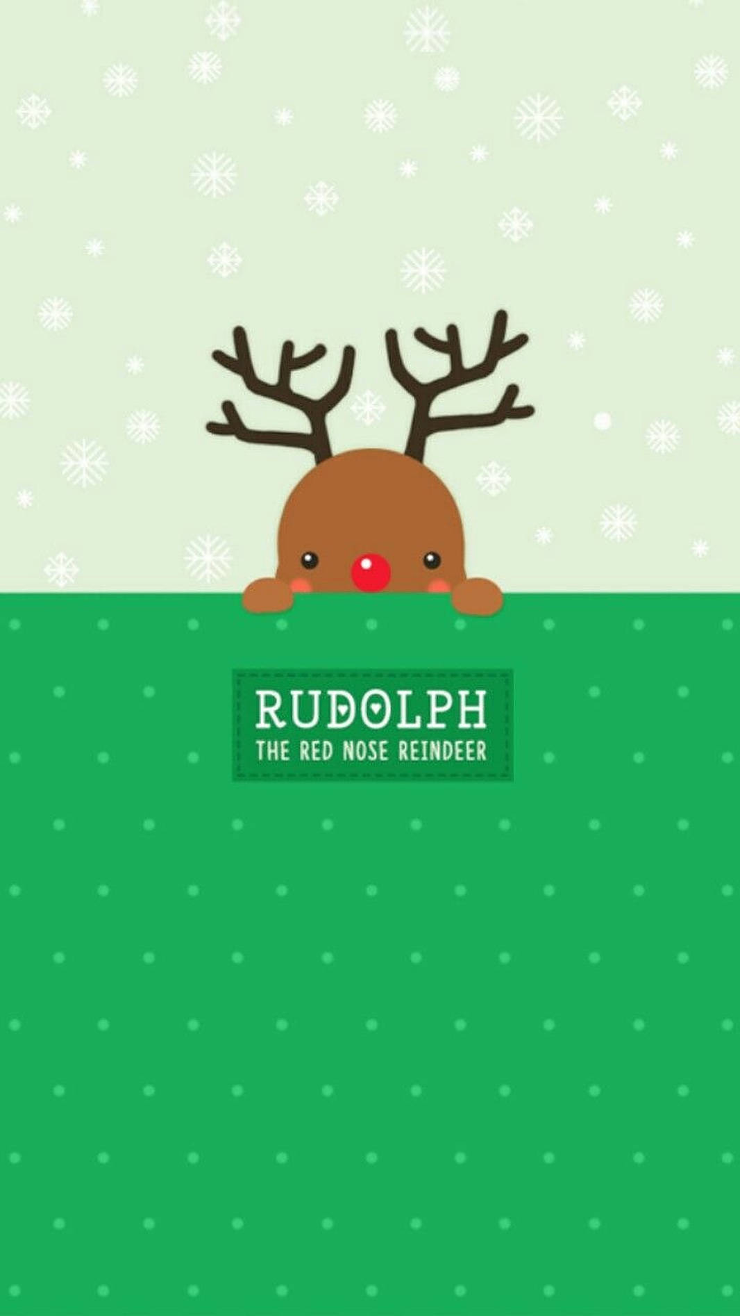 Cute Christmas Rudolph The Reindeer Wallpaper