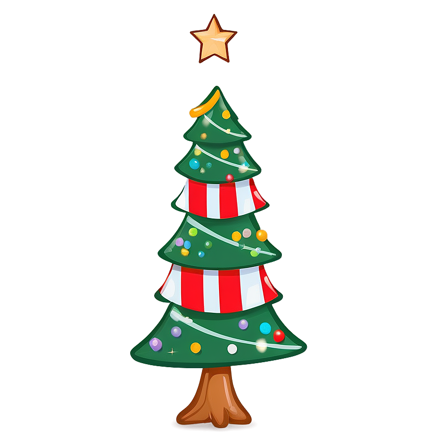 Cute Christmas Tree Cartoon Png Deg12 PNG