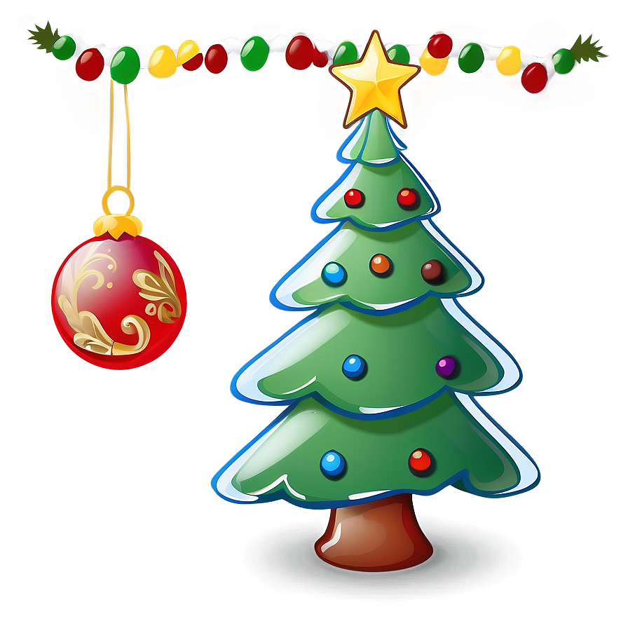 Cute Christmas Tree Cartoon Png Kde PNG