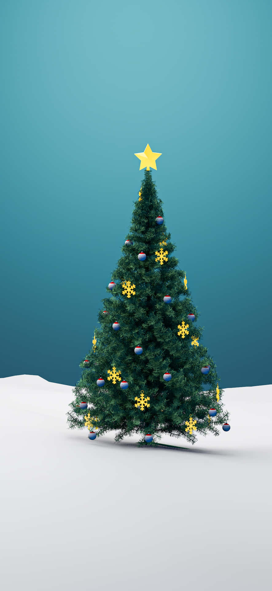 Cute Christmas Tree On Snow Wallpaper