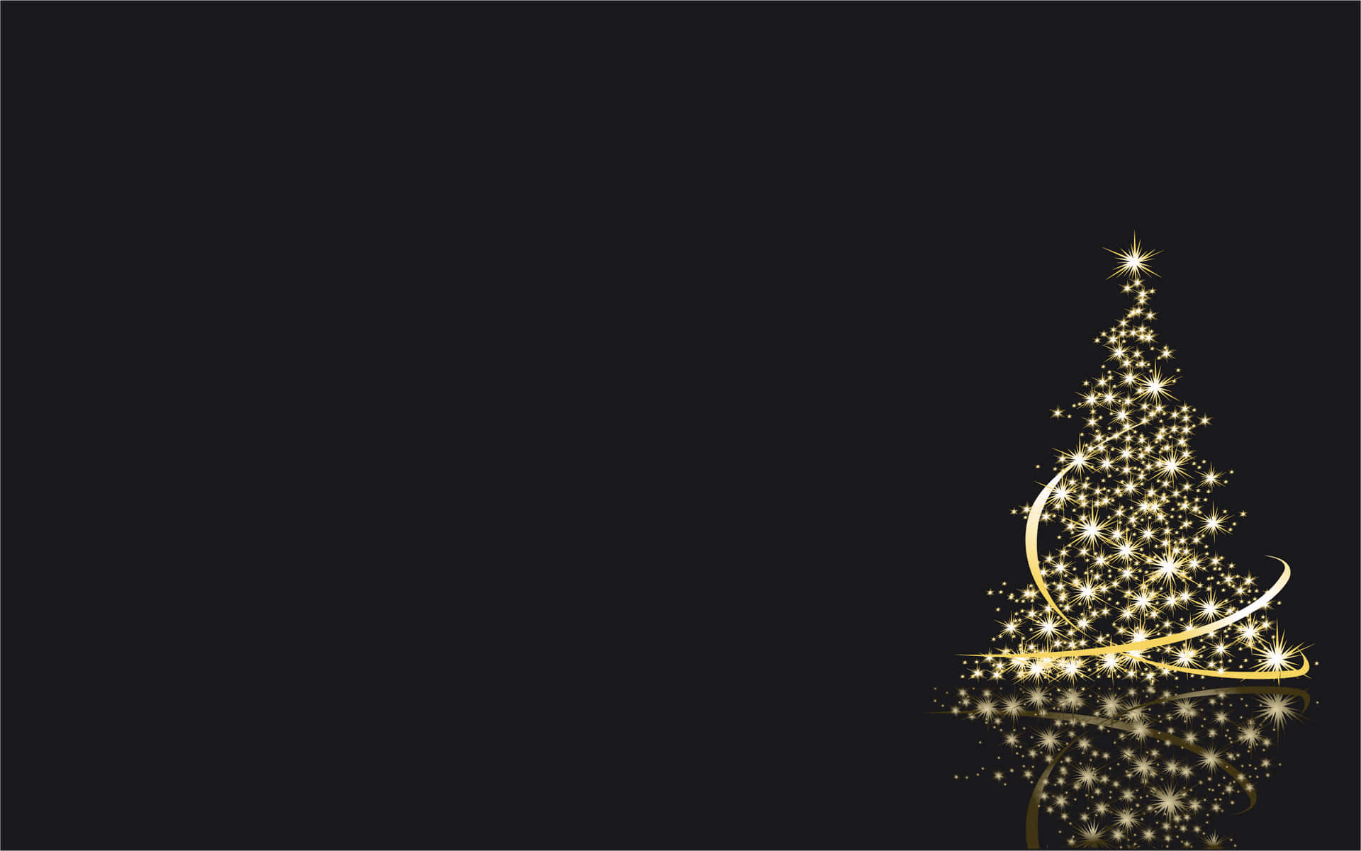 Golden Cute Christmas Tree Wallpaper