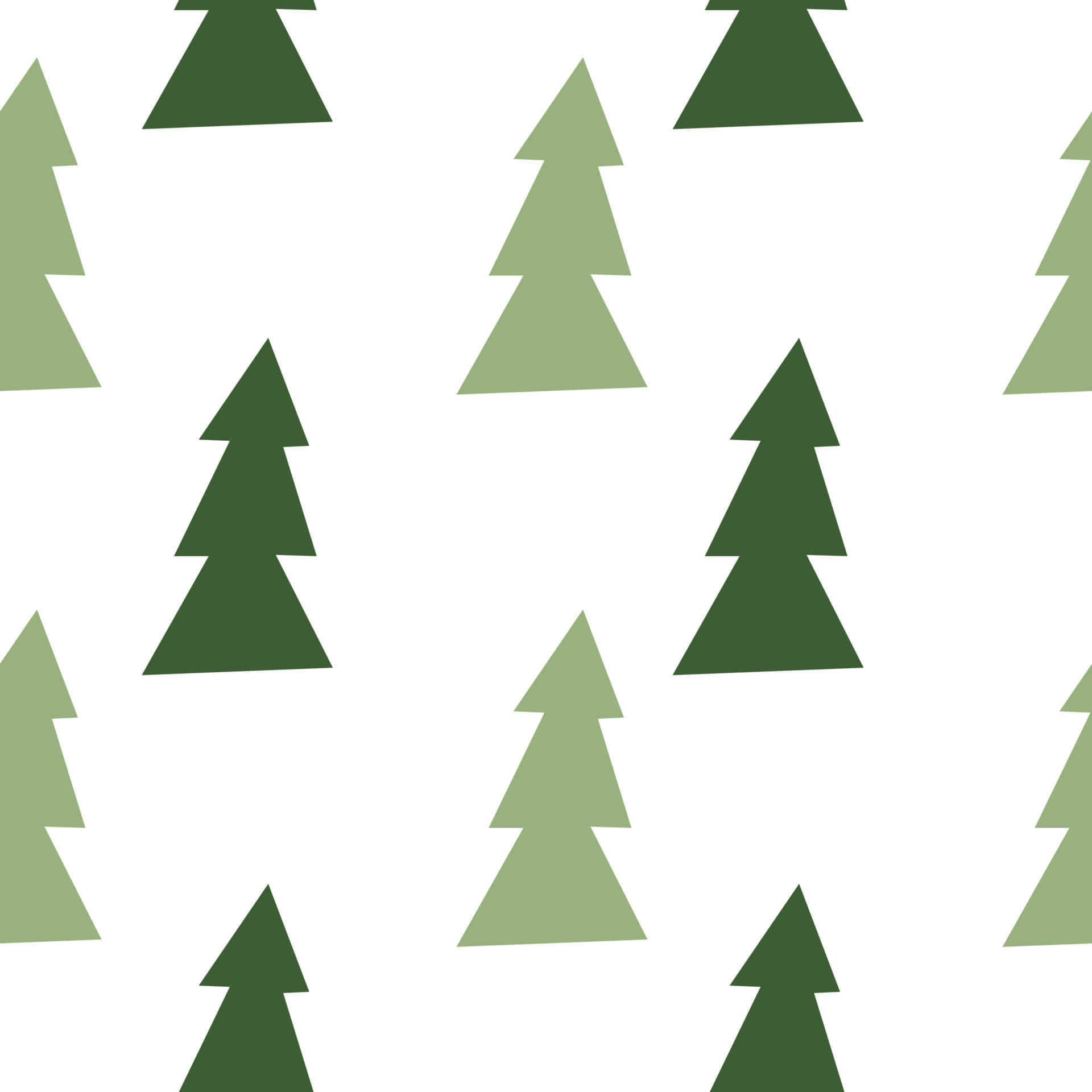 Cute Christmas Tree On Pattern Wallpaper