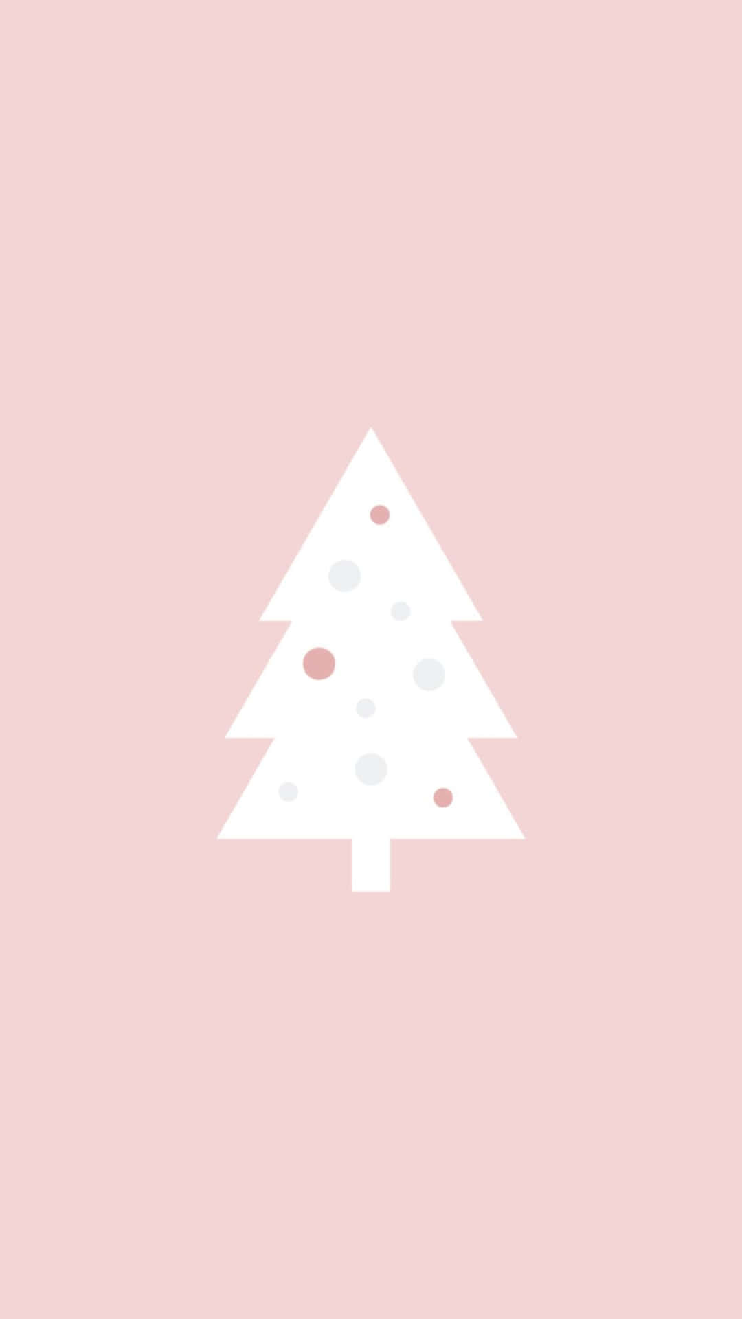 Cute Christmas Tree Pink Background Wallpaper
