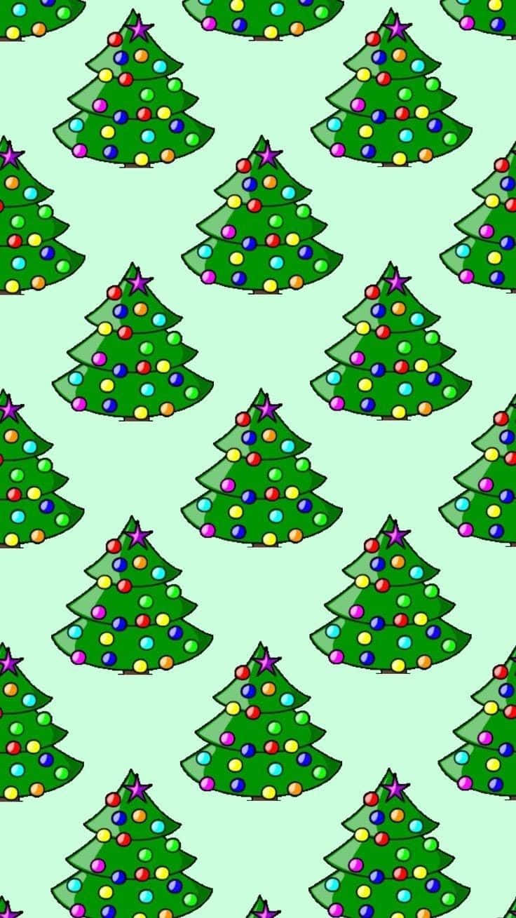Cute Christmas Tree Green Wallpaper