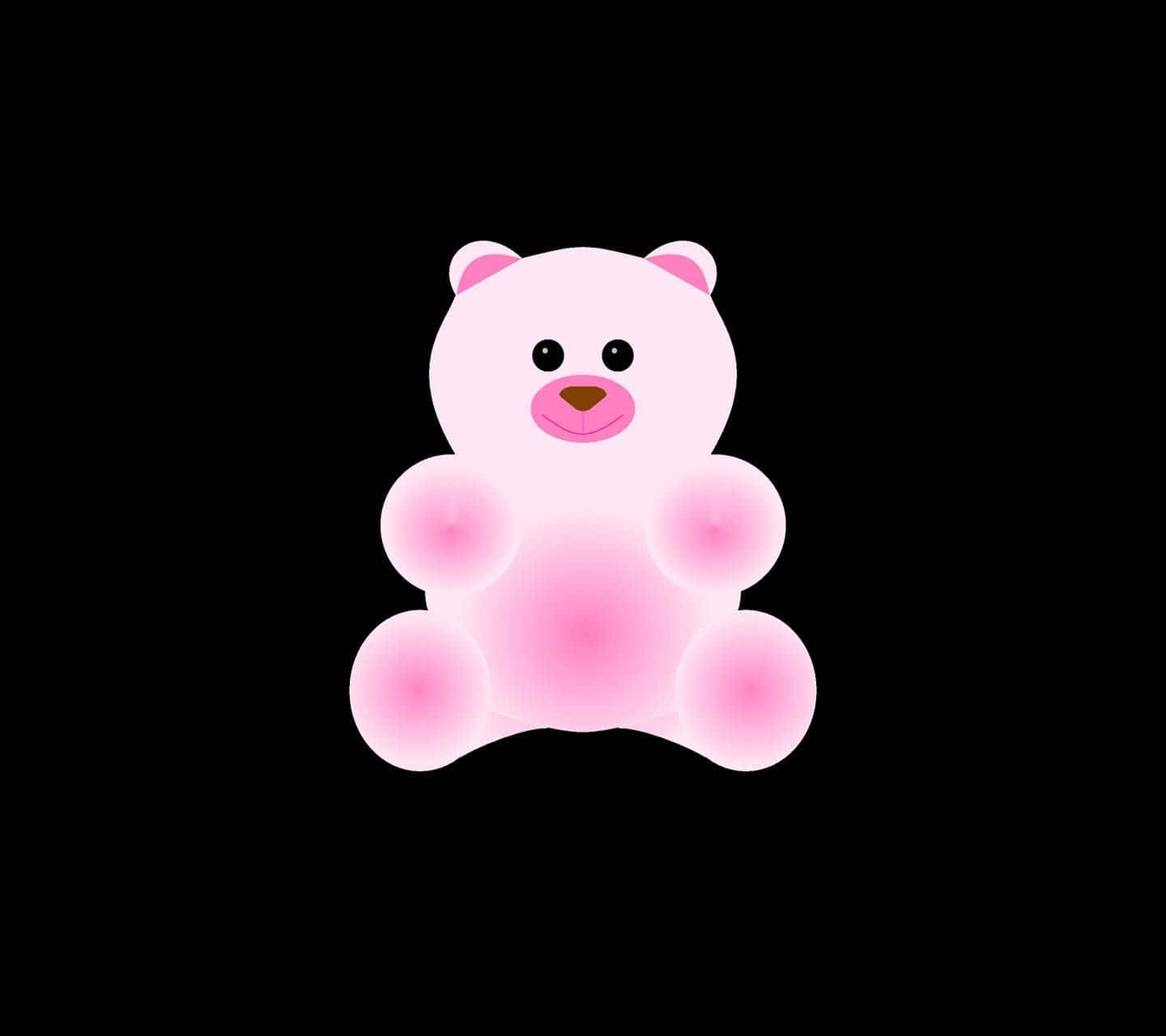 Cute Chubby Pink Teddy Bear Wallpaper