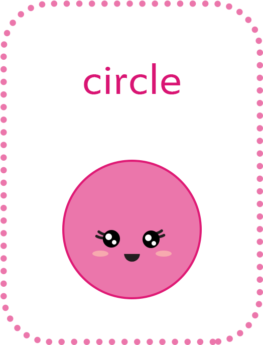 Cute Circle Character Educational Card PNG